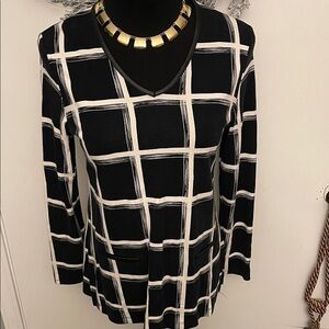 Chico's Monochrome Striped Top